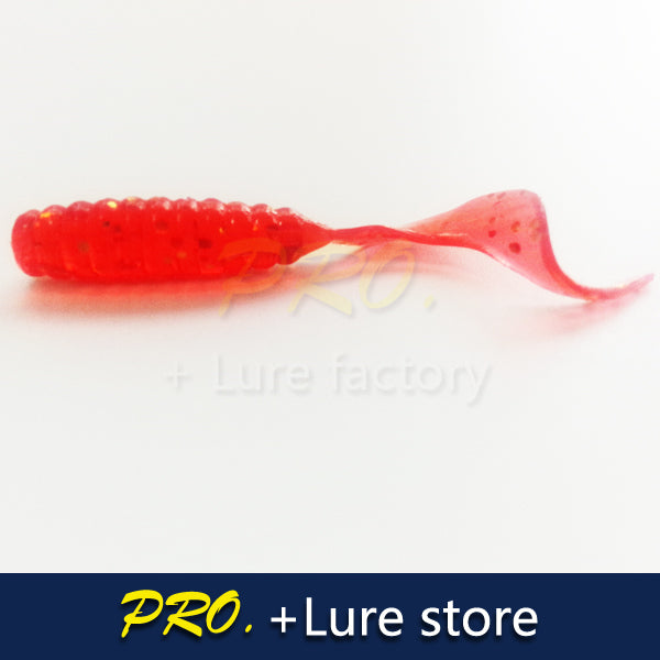 100pcs Soft plastic artificial isca pesca circle tail protein Grub lure fishing worm moggot grub lure baits 4cm