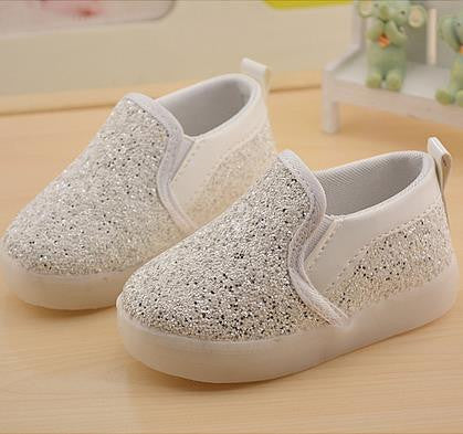 Baby Girls boy LED Light Shoes Toddler Anti-Slip Sports Boots Kids Sneakers Children Cartoon Sequins PU Flats size 21-30 New 183