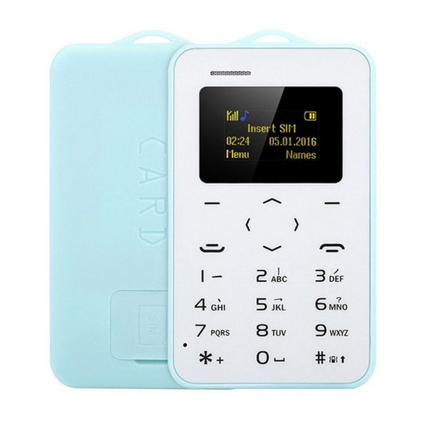 AEKU C6 Card Mobile Phone 2G 4.8mm Ultra Thin Pocket Mini Slim Card Phone 0.96 inch QWERTY Keyboard Bluetooth V2.0 Cheap Phone