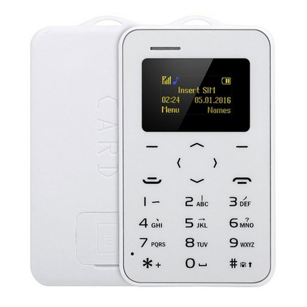 AEKU C6 Card Mobile Phone 2G 4.8mm Ultra Thin Pocket Mini Slim Card Phone 0.96 inch QWERTY Keyboard Bluetooth V2.0 Cheap Phone