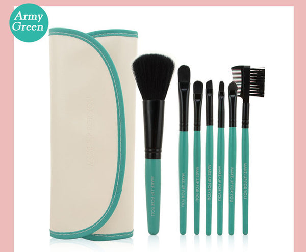 Professional 7 PCS Makeup Brushes Set Tools Make-up Toiletry Kit Wool Brand Make Up Brush Set Case Cosmetic Foundation Brush