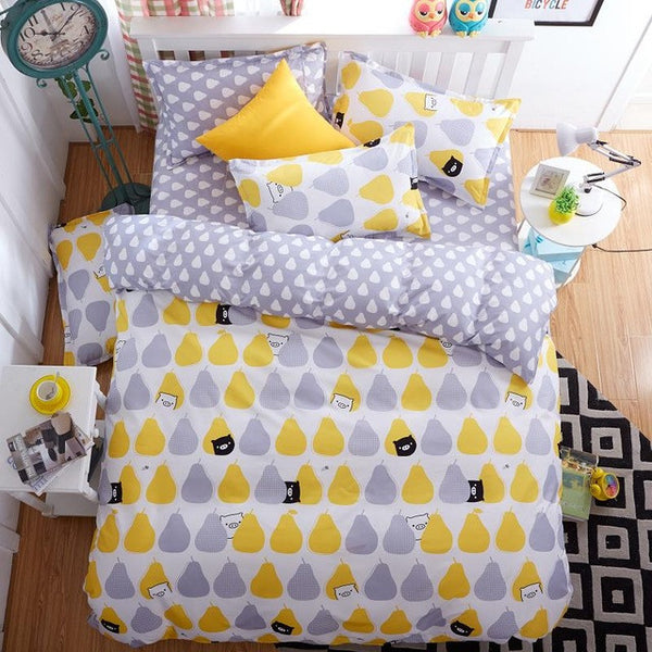 New Fashion Bedding Set 4pcs/3pcs Duvet Cover Sets Soft Polyester Bed Linen Flat Bed Sheet Set Pillowcase Home Textile Drop Ship