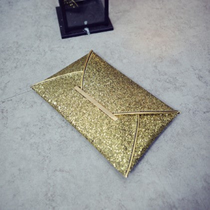New arrival day clutches bags Purse Clutch Handbags Shiny Solid Ultrathin Women Evening Party Bags Gold Sequins Envelope Bag