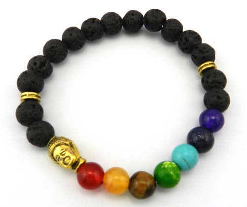 2016 New 7 Chakra Bracelet Men Black Lava Healing Balance Beads Reiki Buddha Prayer Natural Stone Yoga Bracelet For Women