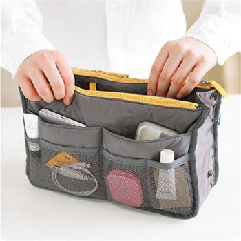 2017 Women Makeup Organizer Bag Handbag Purse Large liner Travel Insert Lady Casual Cosmetic Bag Travelling Bag Multifunction