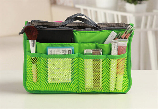 2017 Women Makeup Organizer Bag Handbag Purse Large liner Travel Insert Lady Casual Cosmetic Bag Travelling Bag Multifunction