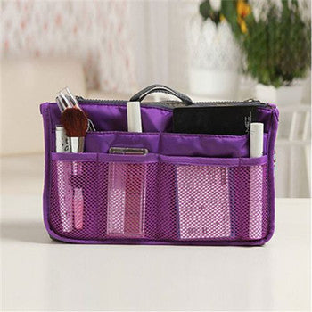 2017 Women Makeup Organizer Bag Handbag Purse Large liner Travel Insert Lady Casual Cosmetic Bag Travelling Bag Multifunction