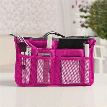 2017 Women Makeup Organizer Bag Handbag Purse Large liner Travel Insert Lady Casual Cosmetic Bag Travelling Bag Multifunction