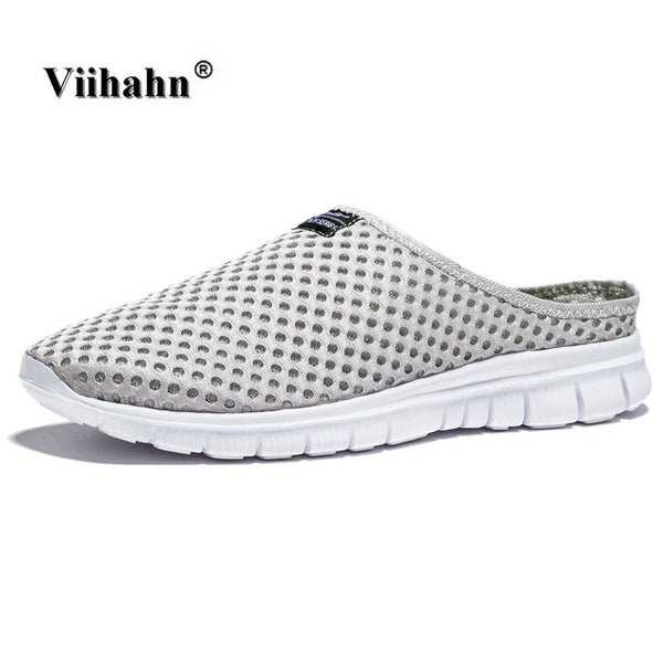 Viihahn Men's Slippers Casual Shoes Flat Sandals Breathable Mesh Shoes Beach Aqua Anti-Slip Outdoor Shoes Plus Size 46