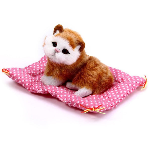 Lovely Simulation Animal Doll Plush Sleeping Cats Toy with Sound Kids Toy Birthday Gift Doll Decorations stuffed toys kidstime