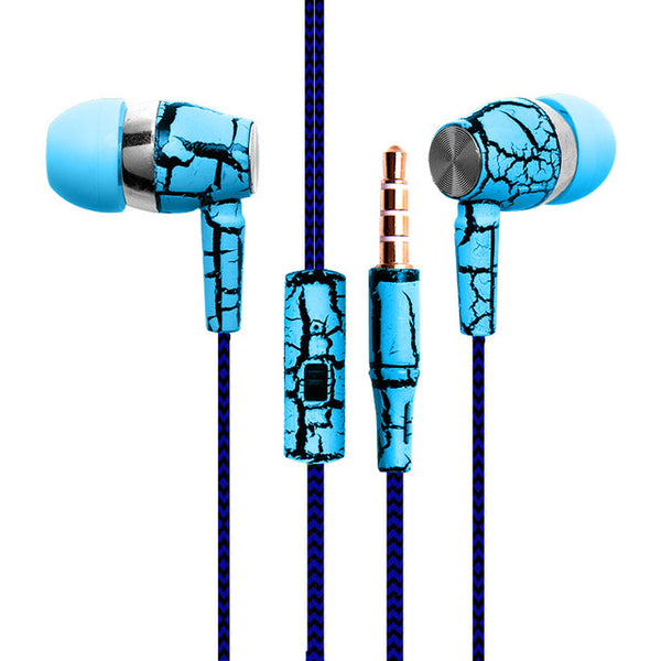 Glylezee Crack Earphone Cloth Rope Earpieces Stereo Bass MP3 Music Headset with Micrphone for Cellphone MP3 MP4