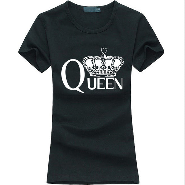 Fashion Queen Letters print women t-shirt 2017 summer funny Cotton Slim Tee shirt Femme harajuku Hipster brand kawaii punk tops