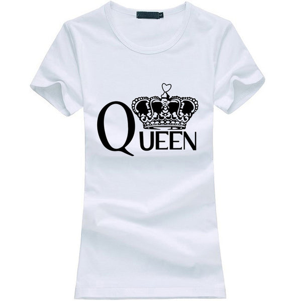 Fashion Queen Letters print women t-shirt 2017 summer funny Cotton Slim Tee shirt Femme harajuku Hipster brand kawaii punk tops