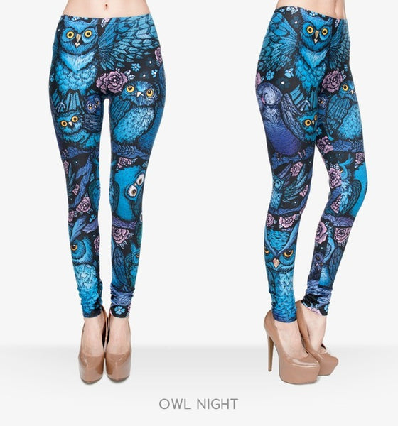 Zohra New Hot Night Owl Full Printing Pants Women Clothing Ladies fitness Legging Stretchy Trousers Skinny Leggings