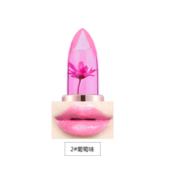 2016 Temperature Change Color Lip Balm 3 Color Waterproof Long-lasting Sweet Transparent Jelly Flower Pink Moisturizer Lipstick