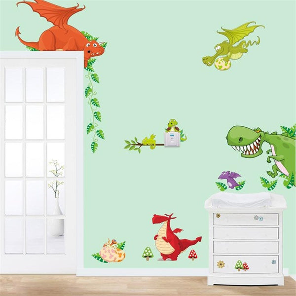 Cute Animal Live in Your Home DIY Wall Stickers/ Home Decor Jungle Forest Theme Wallpaper/Gifts for Kids Room Decor Sticker