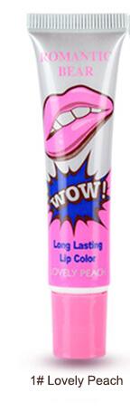 1Pcs Romantic Bear Long Lasting Lip Gloss Peel Off Lipstick Waterproof Labiales Lip Tint Makeup Lipgloss Cosmetics Drop Shipping