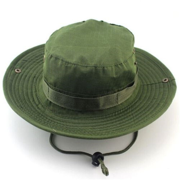 Camouflage Bucket Hats Wide Brim Sun Cap Ripstop Camo Fishing Hunting Hiking Men Safari Summer Jungle with String Boonie Hat