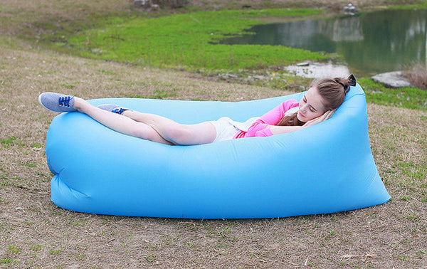 Beach Portable Outdoor Furniture Air Bed Inflatable Hammock Sleeping Bag Camping Air Sofa Nylon Polyester Lazy Bag Environmental