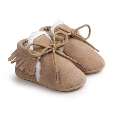 Baby Boy Girl Moccasins Moccs Shoes First Walkers Bebe Fringe Soft Soled Non-slip Footwear Crib Shoes PU Suede Leather Newborn