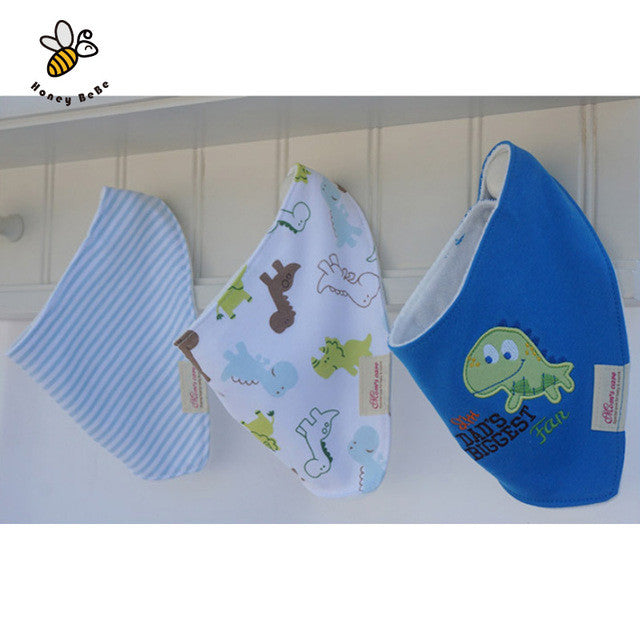 3Pcs/lot Cotton Baby Bibs Boys Girls Towel Cartoon Baby Bandana Bibs Newborn Baby Bib Infant Saliva Towel Toddler Clothing
