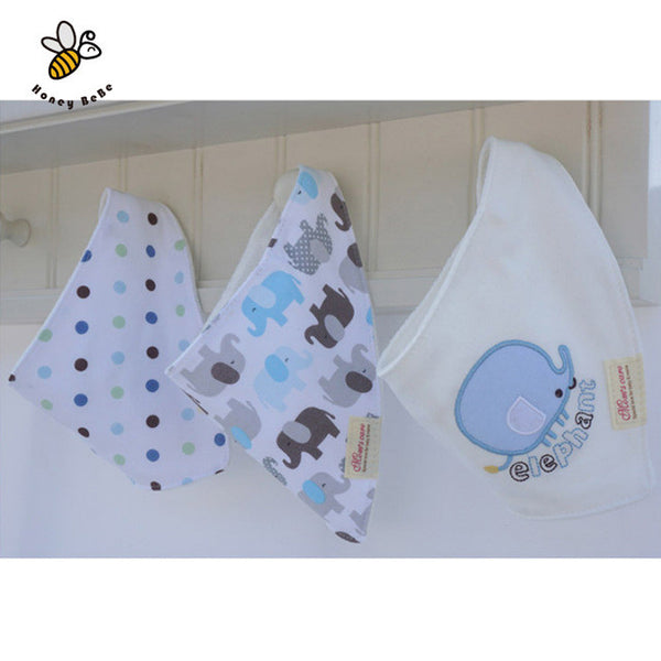 3Pcs/lot Cotton Baby Bibs Boys Girls Towel Cartoon Baby Bandana Bibs Newborn Baby Bib Infant Saliva Towel Toddler Clothing