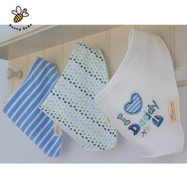 3Pcs/lot Cotton Baby Bibs Boys Girls Towel Cartoon Baby Bandana Bibs Newborn Baby Bib Infant Saliva Towel Toddler Clothing