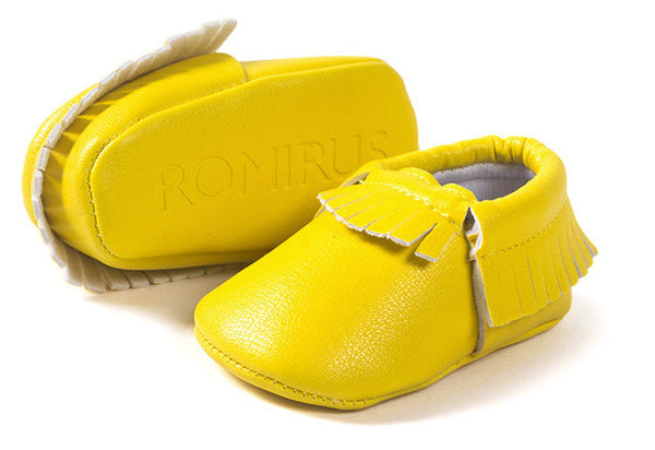 Free Shipping Tassels 26-Color PU Leather Baby Shoes Baby Moccasins Newborn Shoes Soft Infants Crib Shoes Sneakers First Walker