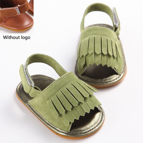 stylish pu leather tassel baby moccasins tassel girls baby shoes Scarpe Neonata hook and loop outdoor shoes hard rubber bottom