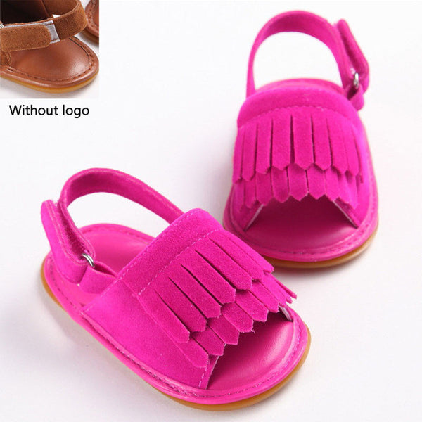 stylish pu leather tassel baby moccasins tassel girls baby shoes Scarpe Neonata hook and loop outdoor shoes hard rubber bottom