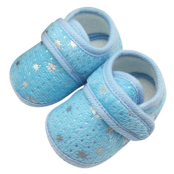Cute Infants Boys Girls Shoes Cotton Crib Shoes Star Print Prewalker New Baby Shoes