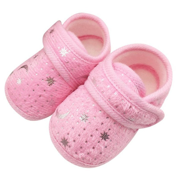 Cute Infants Boys Girls Shoes Cotton Crib Shoes Star Print Prewalker New Baby Shoes