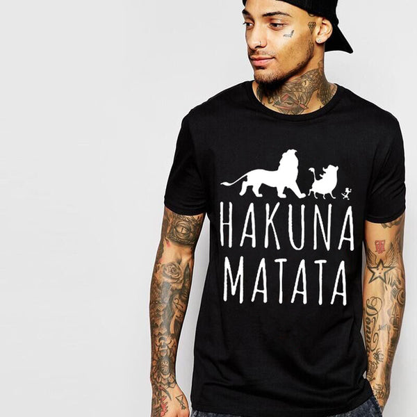 Cotton T-Shirts HAKUNA MATATA Men's Big Size T Shirts Short Sleeve Slim Fit Fashion Tops & Tees Male Clothing XXXL Summer 2016