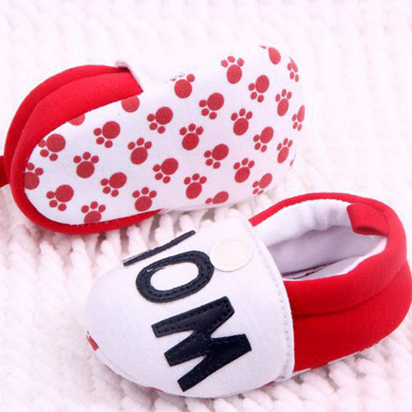 Lovely Toddler First Walkers Baby shoes Round Toe Flats Soft Slippers Shoes I Love MOM/DAD