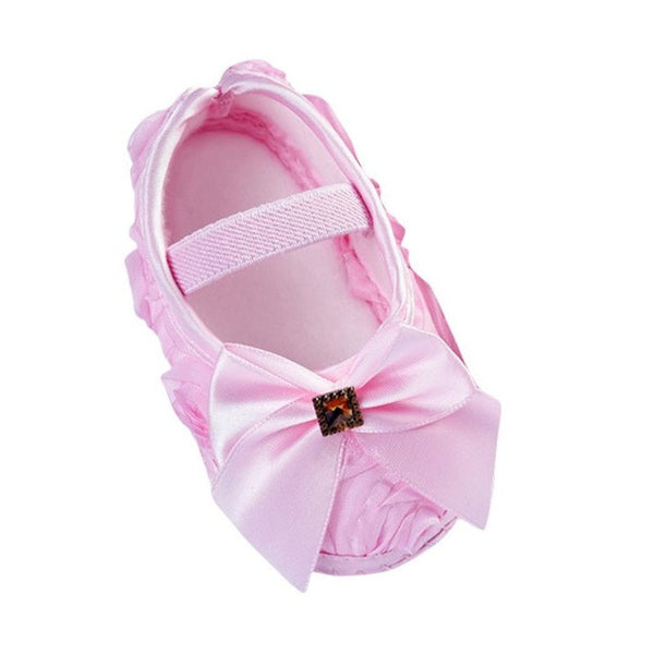 Girls Flowers Bow Baby Toddler Shoes 11cm 12cm 13cm Spring Autumn Children Footwear First Walkers
