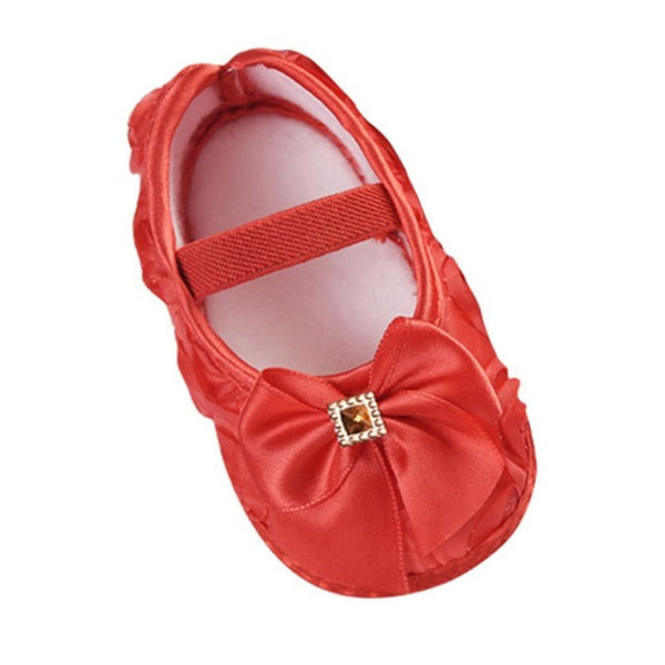 Girls Flowers Bow Baby Toddler Shoes 11cm 12cm 13cm Spring Autumn Children Footwear First Walkers