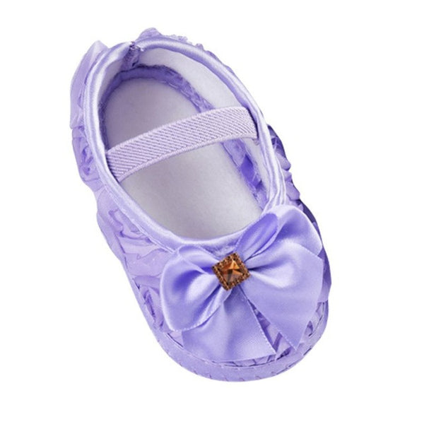 Girls Flowers Bow Baby Toddler Shoes 11cm 12cm 13cm Spring Autumn Children Footwear First Walkers