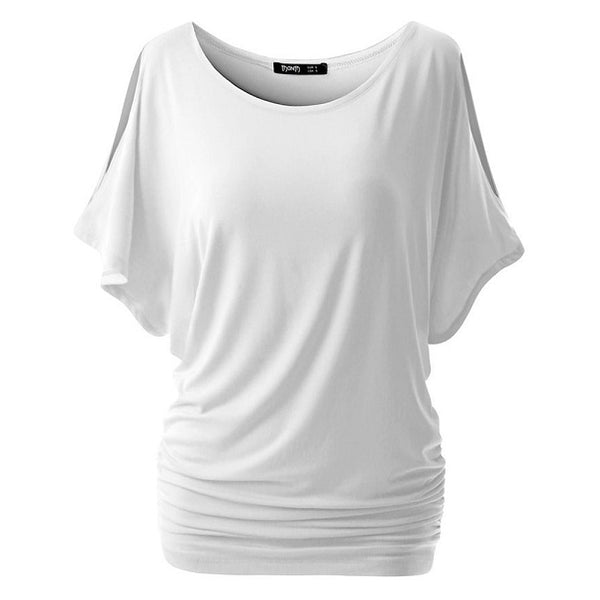 Women Loose Bat Sleeve Short T-shirt Casual Slim Tops shirts Lady Summer O-Neck Short T shirts Plus Size S-XXL Blusa Feminina