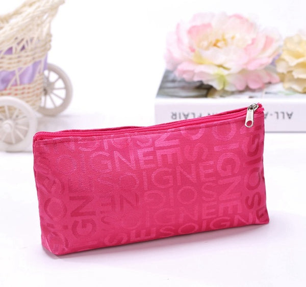 Women Portable Cosmetic Bag Fashion Beauty Zipper Travel Make Up Bag Letter Makeup Case Pouch Toiletry Organizer Holder