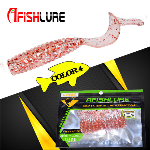 24pcs/lot Afishlure 45mm 1.2g curly tail grub artificial Panfish Crappie Bream Trout crankbait soft bait fishing lure