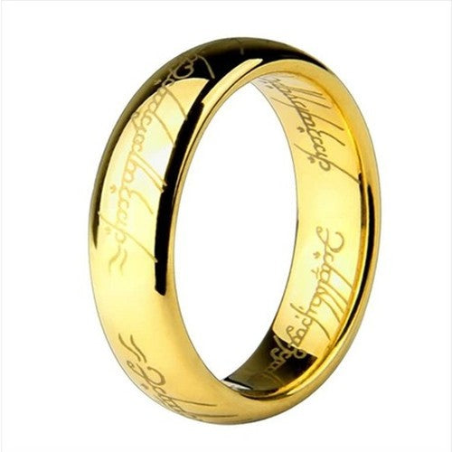 Gold & Silver Ring Vintage Jewelry Laser Engraved Stainless Steel Chain Ring For Men & Women wedding jewelry