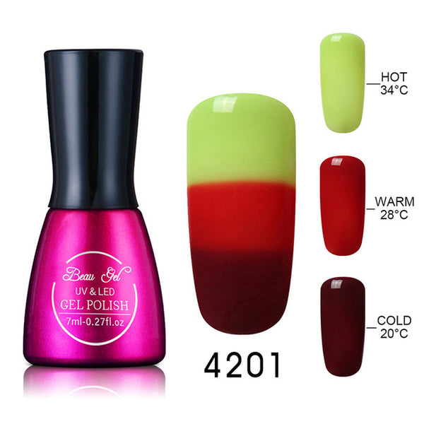 Beau Gel UV Nails Polish Gel 7ml Temperature Color Changing Gel Polish Professional Soak Off Thermal Gel Lak Gelpolish