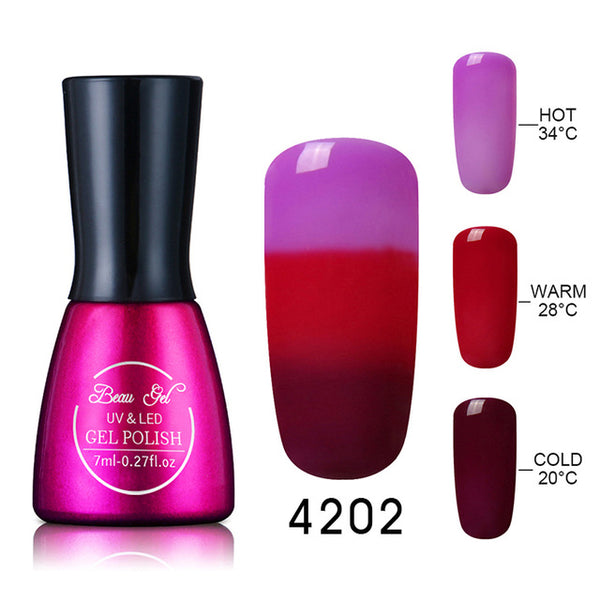 Beau Gel UV Nails Polish Gel 7ml Temperature Color Changing Gel Polish Professional Soak Off Thermal Gel Lak Gelpolish