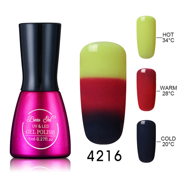 Beau Gel UV Nails Polish Gel 7ml Temperature Color Changing Gel Polish Professional Soak Off Thermal Gel Lak Gelpolish