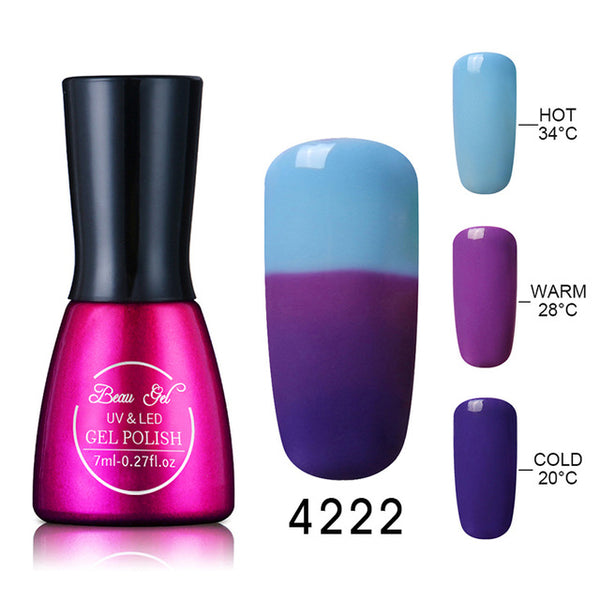 Beau Gel UV Nails Polish Gel 7ml Temperature Color Changing Gel Polish Professional Soak Off Thermal Gel Lak Gelpolish