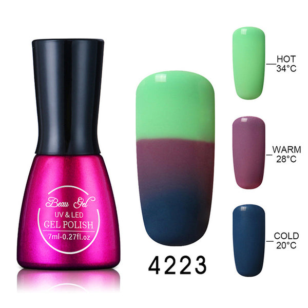 Beau Gel UV Nails Polish Gel 7ml Temperature Color Changing Gel Polish Professional Soak Off Thermal Gel Lak Gelpolish