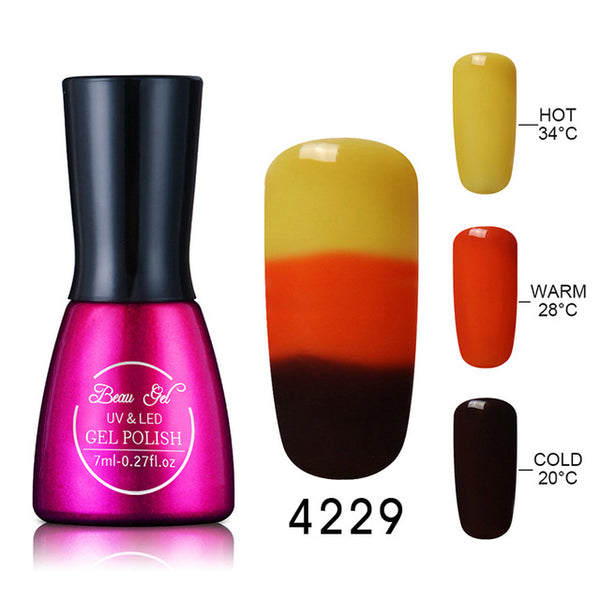 Beau Gel UV Nails Polish Gel 7ml Temperature Color Changing Gel Polish Professional Soak Off Thermal Gel Lak Gelpolish