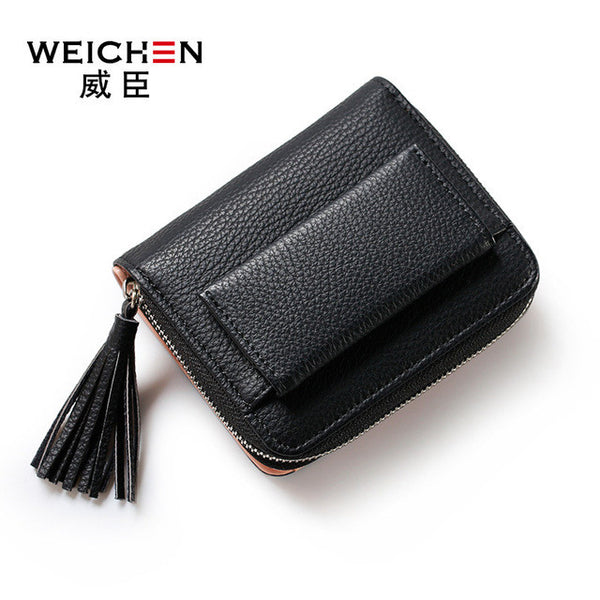 Brand Women Small Wallets Tassel Pendant Short Money Wallets PU Leather Lady Zipper Coin Pocket Purses Female Fashion Cardbag