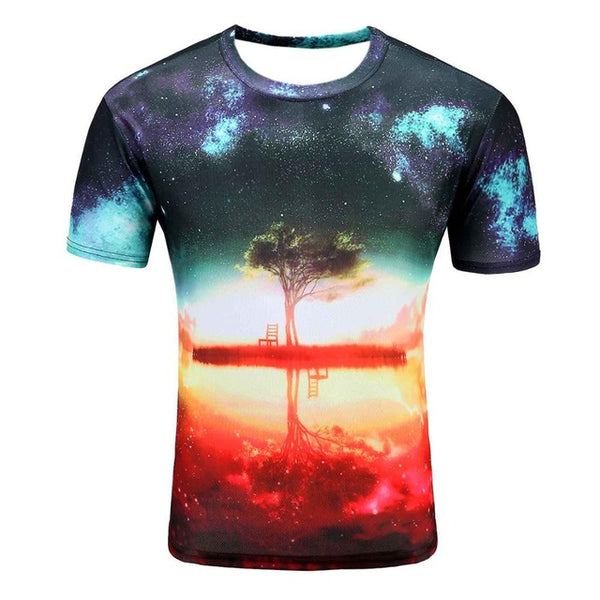 Hot selling New fashion Men's 3D apple/tree printing t shirt summer short sleeve t shirts tops, M-4XL,plus size free shipping