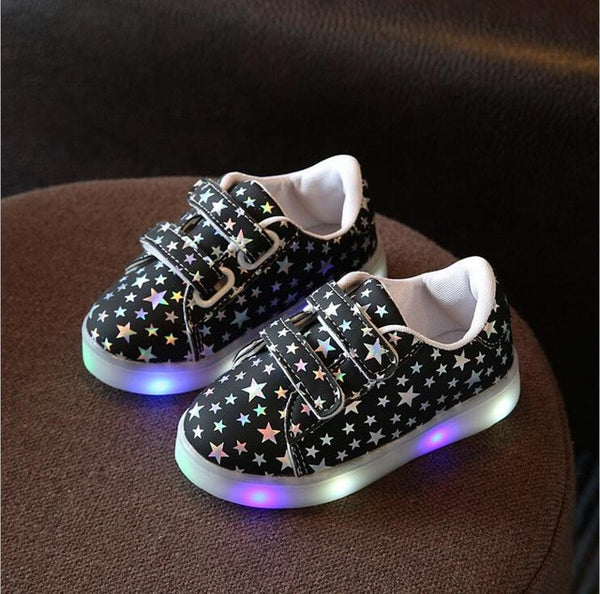Children Shoes With Light Chaussure Led Enfant Spring Autumn New Stars Led Girls Shoes Sports Breathable Boys Sneakers Shoes